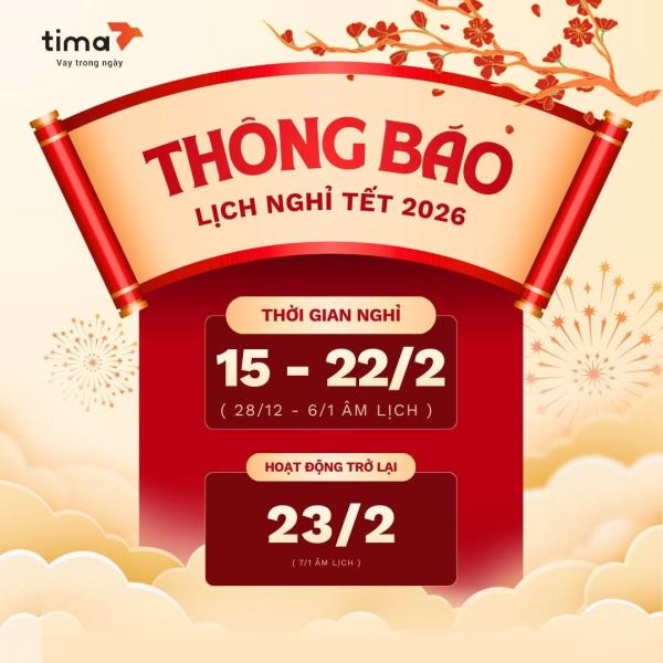 lỊCH NGHỈ TẾT NGUYÊN ĐÁN TIMA